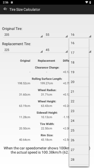 轮胎计算器截图3